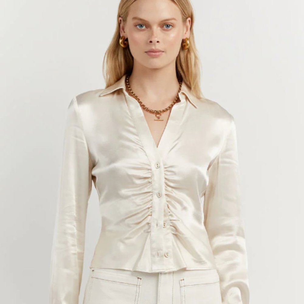 DISSH Australia - Simone Gathered Top in Pearl